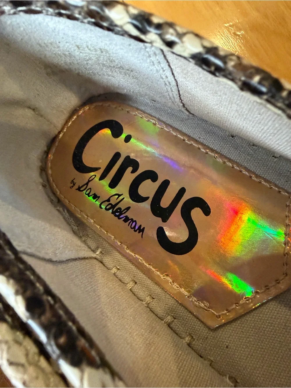 Circus by Sam Edelman Cora Snake Print Platform Espadrille Flats Slip On Sz 7.5